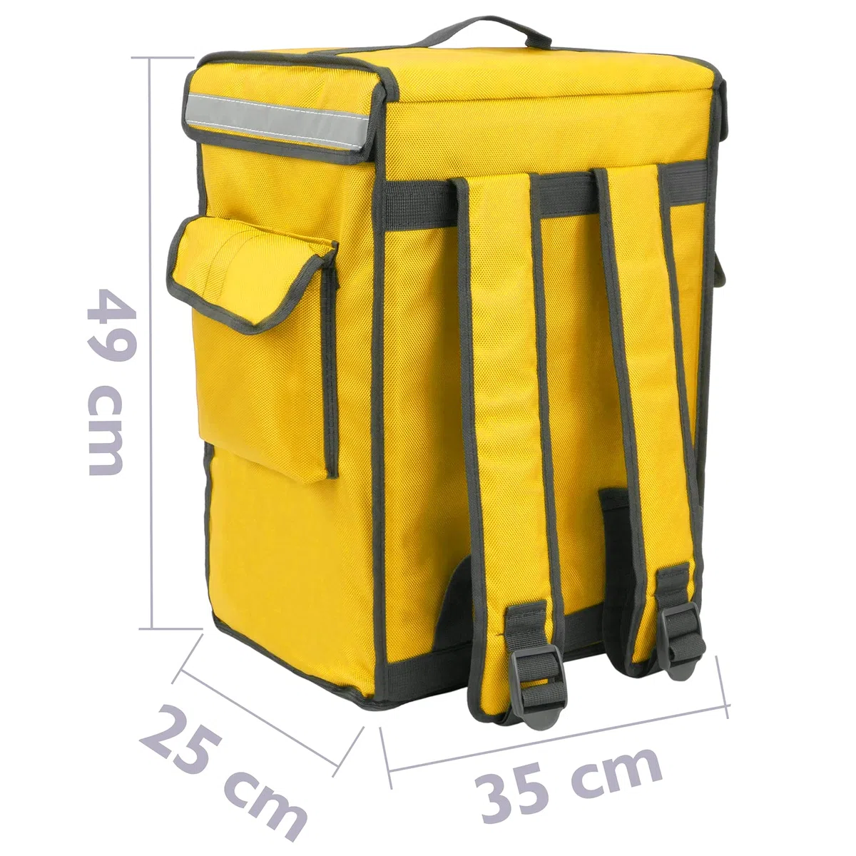 Zaino isotermico 35 x 49 x 25 cm, giallo per piatti cotti e spedizioni di ordini alimentari