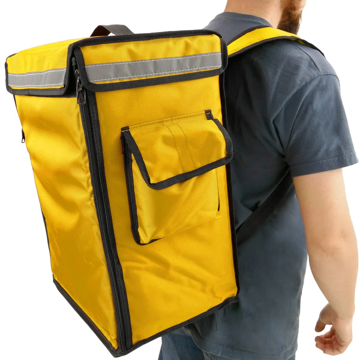 Zaino isotermico 35 x 49 x 25 cm, giallo per piatti cotti e spedizioni di ordini alimentari