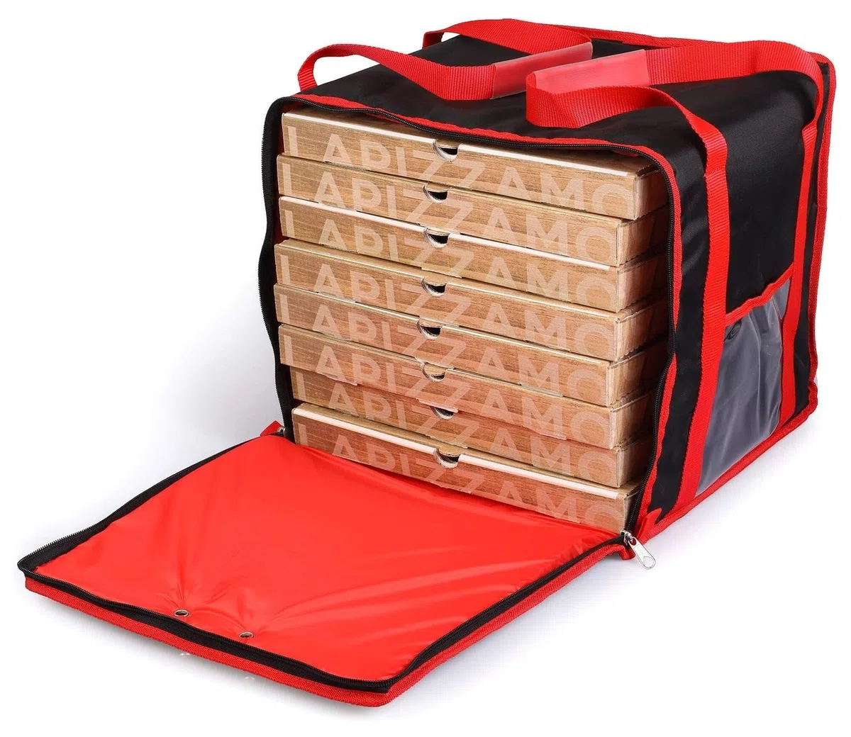 safemi Borsa Termica Porta Pizze da Asporto 8/10 Cartoni Express 10 Nera e Rossa