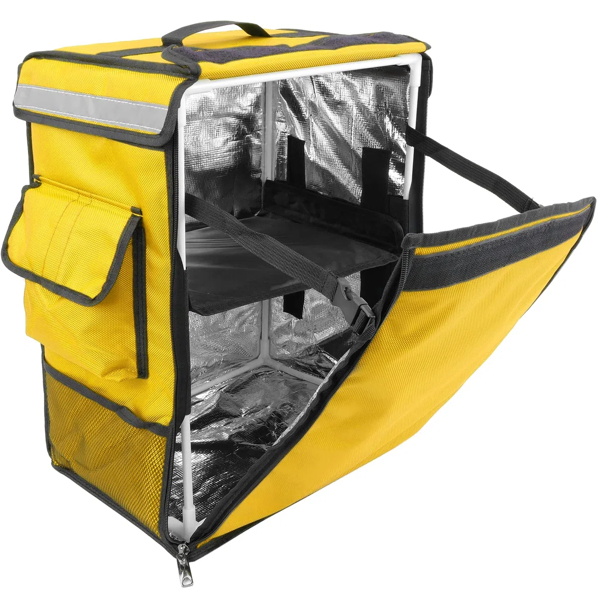 Zaino isotermico 35 x 49 x 25 cm, giallo per piatti cotti e spedizioni di ordini alimentari
