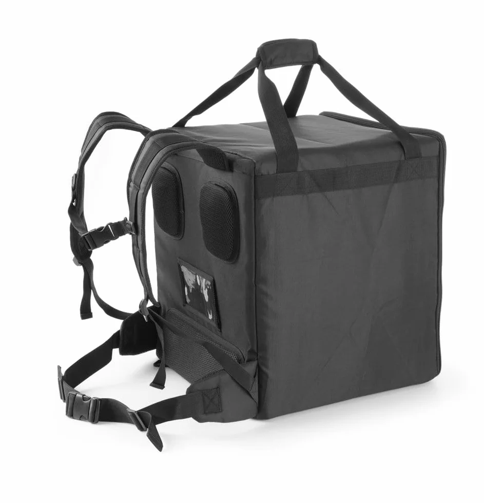 HENDI Zaino termico per la consegna e il trasporto di pizze, cibi, pasti, alimenti, isolato, impermeabile, borsa, sacchetto, per la consegna della Pizza, interno 39x39x(H) 45cm, nero, 41x41x(H) 48cm