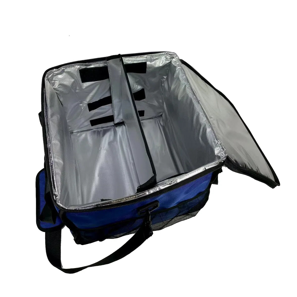 Baki Grande borsa termica resistente per la consegna di cibo, 45 x 45 x 35 cm, con divisore caldo e freddo, adatta per ristoranti da asporto, pizza, indiana, pic-nic, borsa della spesa. Nero, blu navy