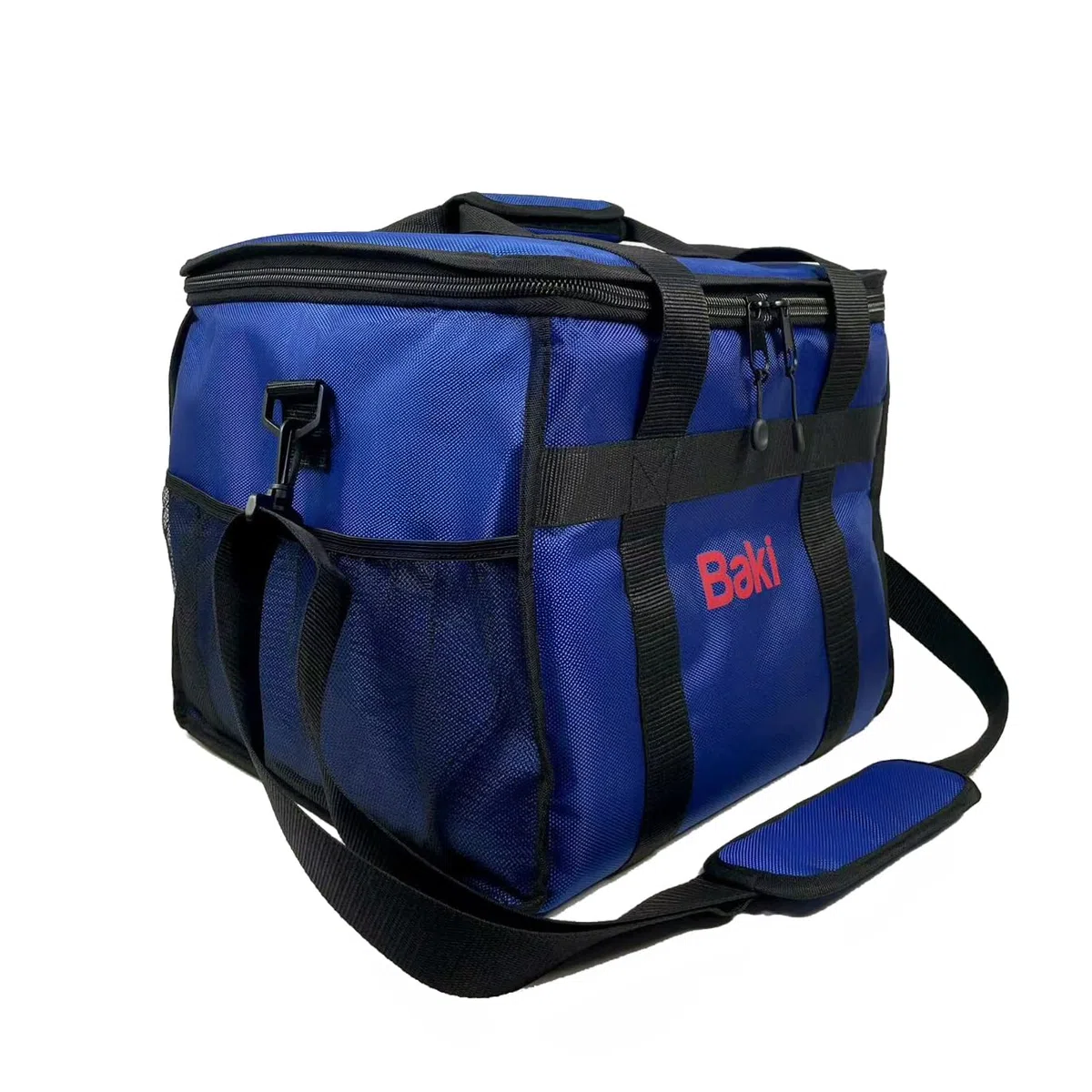 Baki Grande borsa termica resistente per la consegna di cibo, 45 x 45 x 35 cm, con divisore caldo e freddo, adatta per ristoranti da asporto, pizza, indiana, pic-nic, borsa della spesa. Nero, blu navy