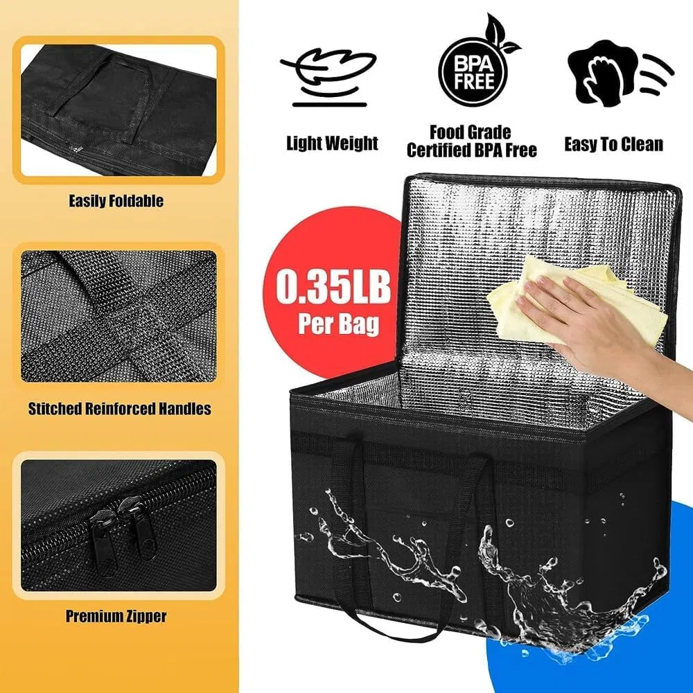 Delivery Bag Store Borsa per Consegna e Trasporto Pizza: Cabilock Borsa Termica per Pizza, Borsa Termica per Pizza da Asporto, Pieghevole di Grande Capacità, Sacchetto Termico