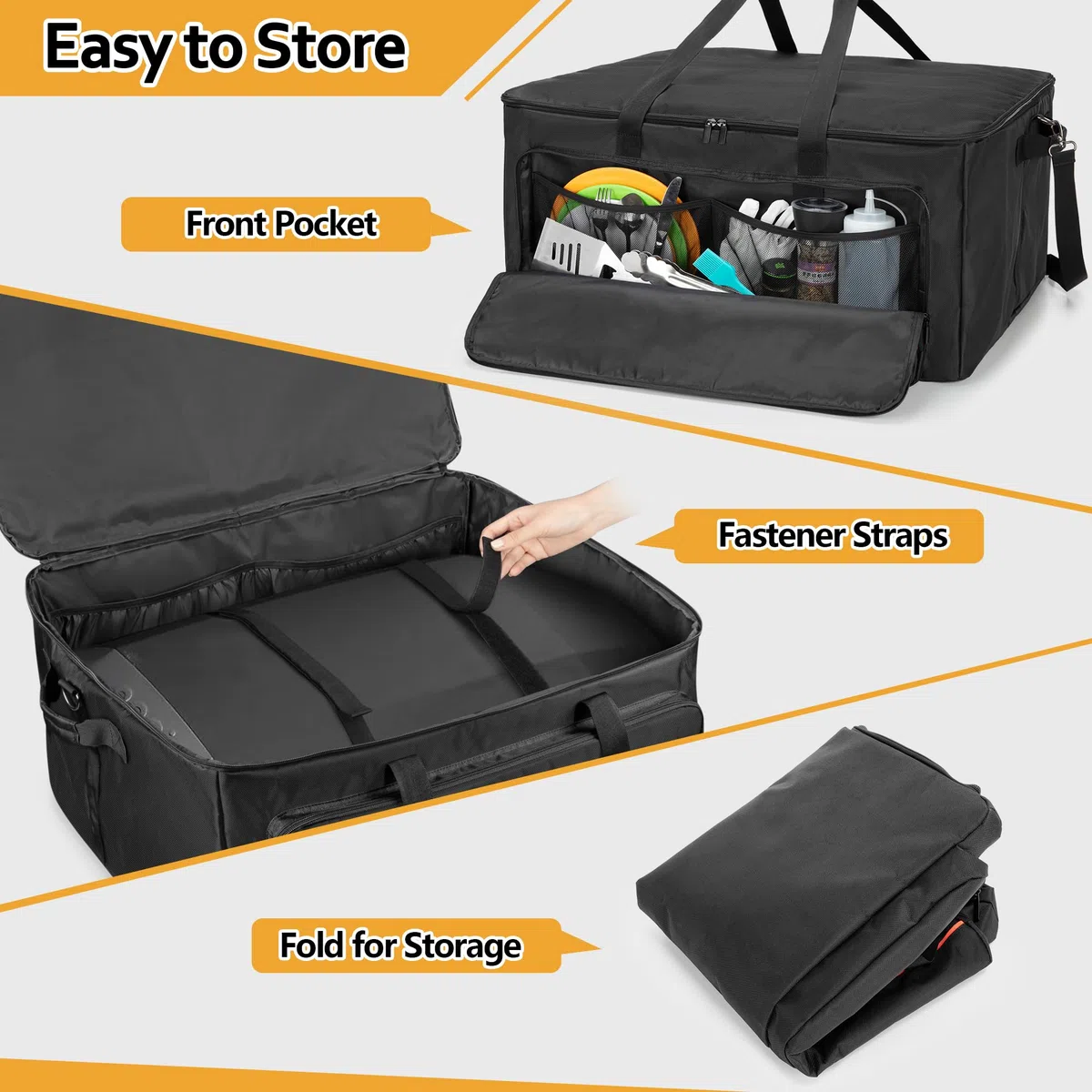 HODRANT Borsa da Forno per Pizza Portatile Compatibile con il Forno per Pizza a Gas Ooni Koda 16, Copertura per Forno per Pizza da Esterno con Tracolla per Accessori per Forno per Pizza (Solo Borsa)
