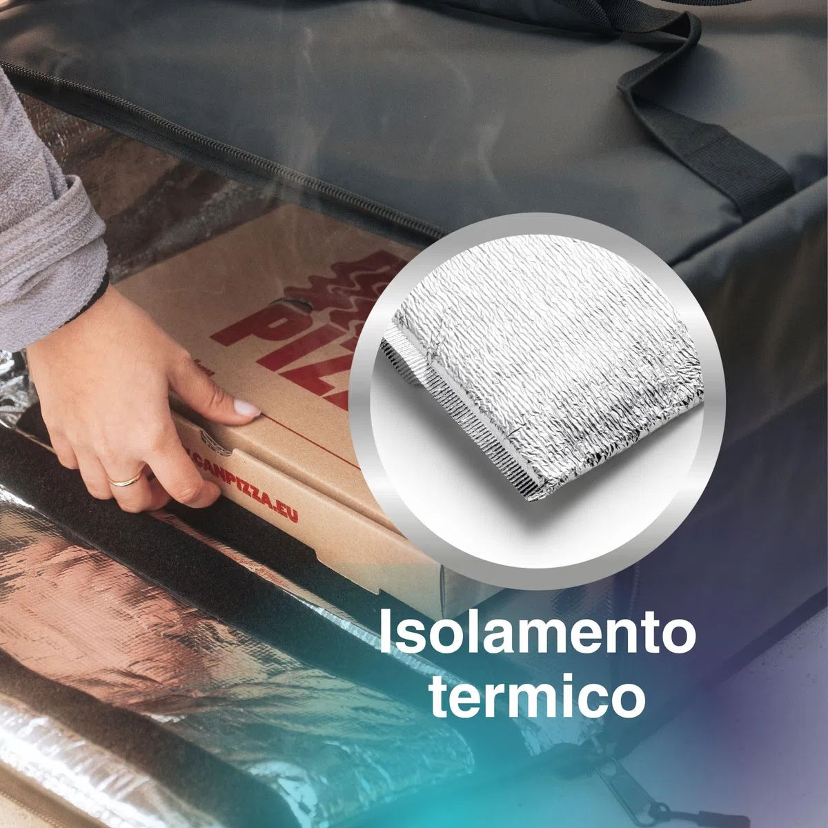 Borsa termica per auto • Borsa per la consegna di alta qualità che mantiene il cibo caldo e freddo per ore • 100% idrorepellente • Vol. 48 litri • Progettato per corrieri professionisti, Nero