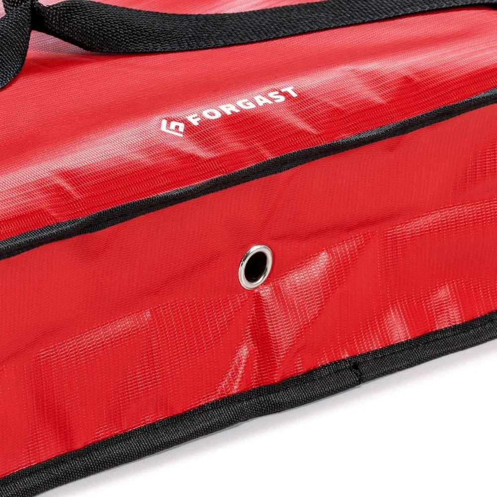 Borsa Termica Pizza 2 Pizze 45x45x12 cm, Borsa Portapizze da Asporto Professionale, Sacchetto Isolante Per Alimenti Caldi Per Auto Per Consegna Catering, Chiusura in Velcro, Rosso