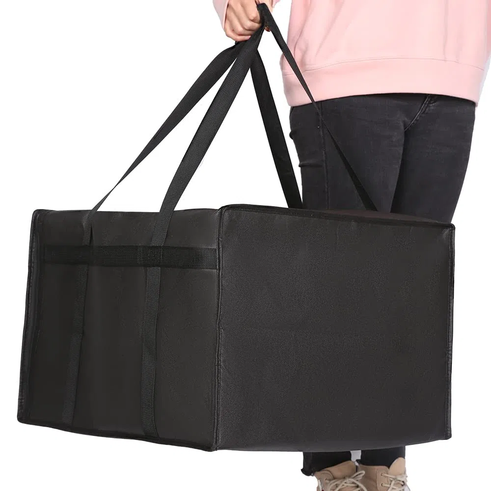 musbus borsa sacco grande, riutilizzabile, per alimenti refrigerati e isolati, ideale per la spesa della spesa (nero) Borsa termica termica frigorifero per picnic, 1链接黑色外卖包