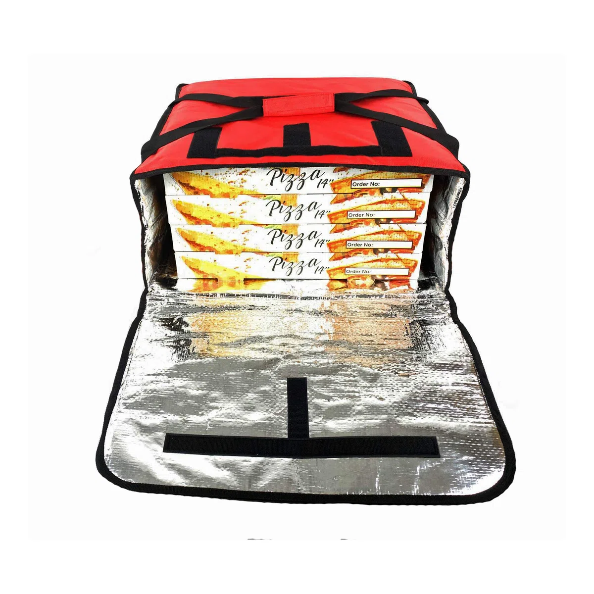 Borsa termica isolata 45x45x21cm della consegna del ristorante della pizza dell'alimento caldo
