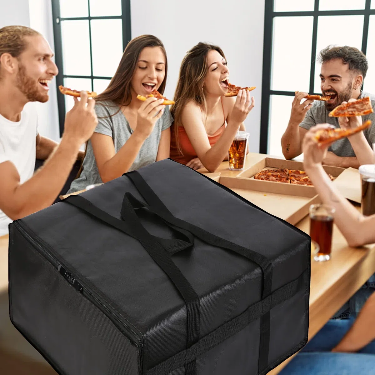 musbus borsa sacco grande, riutilizzabile, per alimenti refrigerati e isolati, ideale per la spesa della spesa (nero) Borsa termica termica frigorifero per picnic, 1链接黑色外卖包